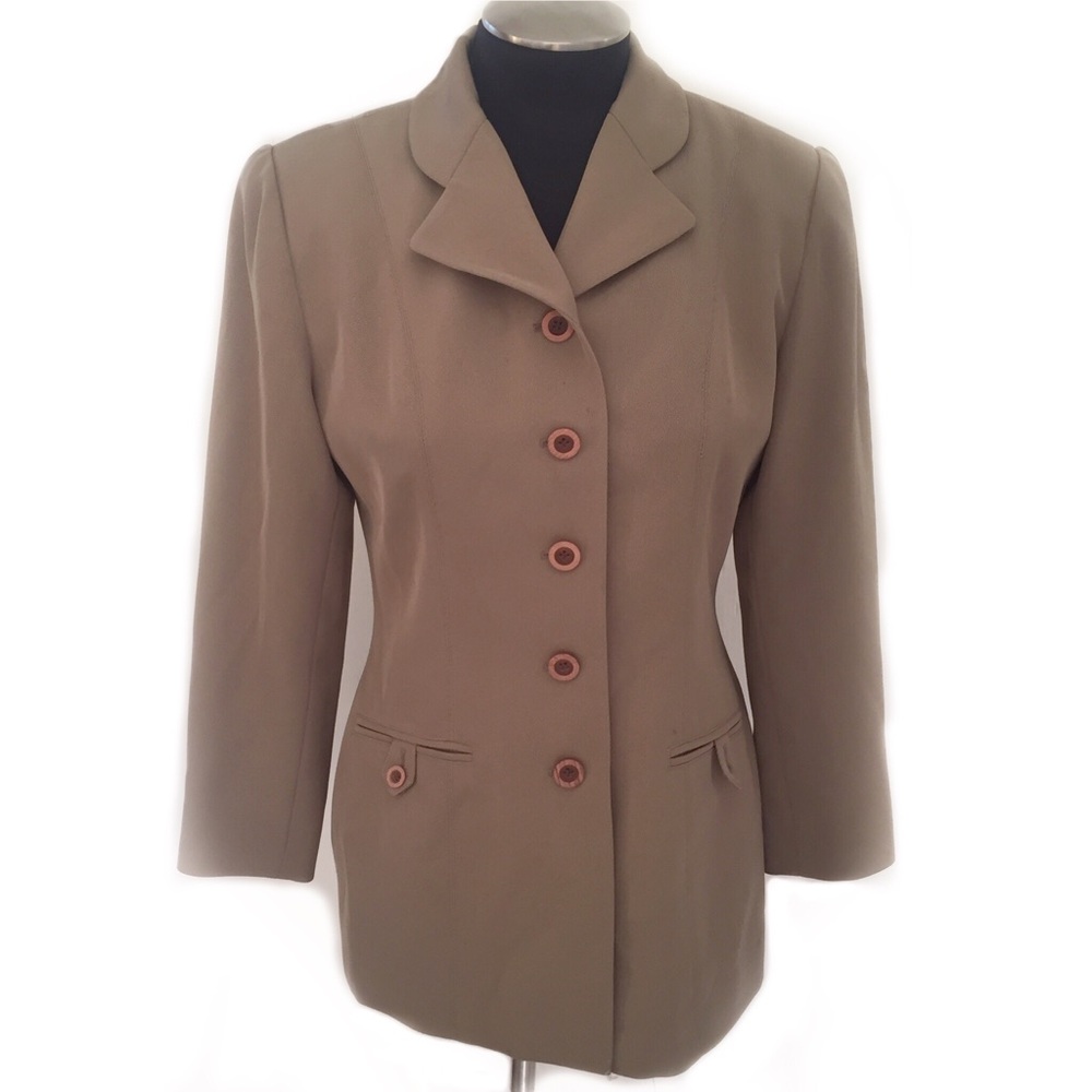 VINTAGE KASPER A.S.L BLAZER SUIT JACKET OLIVE